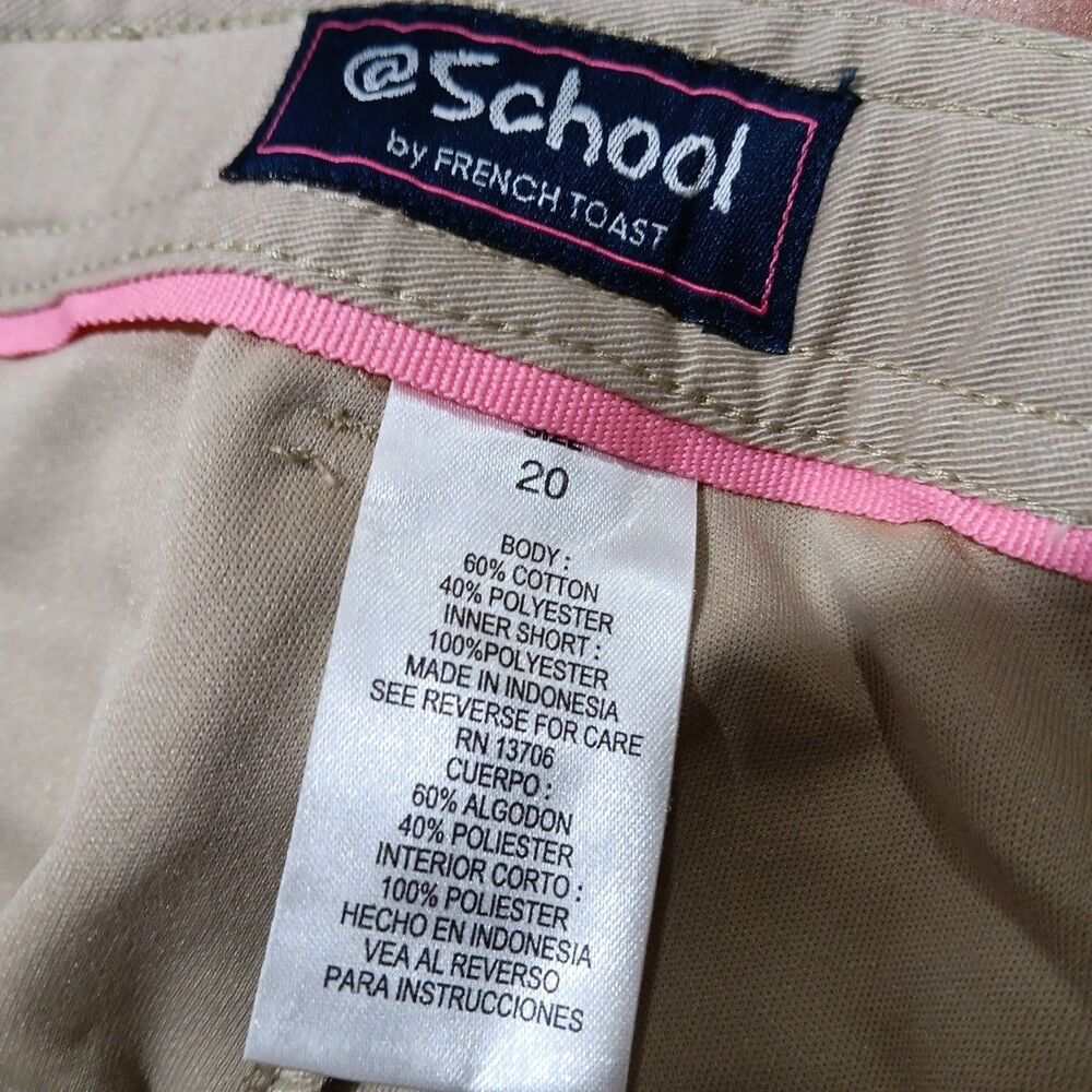 @ School By French Toast Skirt Girls Size 20 Tan Pleated At Hem - Picture 7 of 8